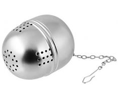 Fackelmann 49128 Boule à thé avec chaîne 4,5x5,5cm en INOX, Acier Inoxydable, Argent, 5,5 x 4,5 x 4,5 cm