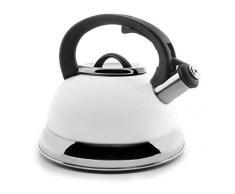 LACOR 68643 Bouilloire Sifflante White, INOX 18/10, Blanc