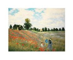 Legendarte Tableau, Impression sur Toile - Le Champ des Coquelicots Claude Monet - cm. 50x70