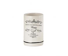 axentia Gobelet à Dents Paris, Porte-Brosse à Dents en Céramique, Tasse de Brosse à Dents Ronde, env. 7,4 x 7,4 x 11,5 cm, Blanc Antique