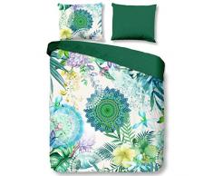 Hip Mako Satin Parure de lit 2Â piÃ¨ces Housse de Couette 240Â X 220Â cm Taie doreiller 60Â x 70Â cm Viridi 6096.99.03Â Multi