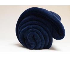 Soleil dOcre 510631 Calin Couverture Extra Douce en Microfibre, Bleu Marine, 180 x 220 cm