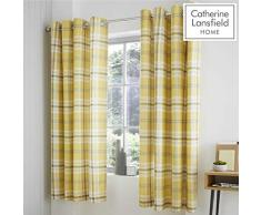 Catherine Lansfield Kelso Entretien Facile Oeillets Rideaux 66x72 pouces, Ocre