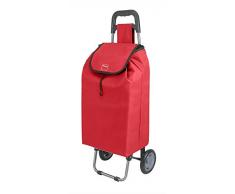 Metaltex Daphne - Chariot de Courses en métal avec 2 Roues, 120 x 60 x 6 cm 120x60x6 cm Rouge
