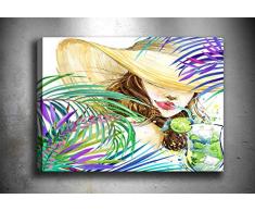 Bonamaison Peinture sur toile, multicolore, 40 x 60 cm - ConÃ§u et fabriquÃ© en Turquie