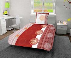 Soleil docre Mandala Parure Housse de Couette, Polyester, Orange, 140x200 cm