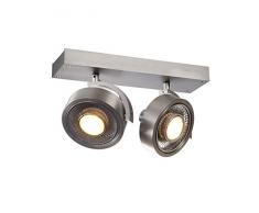 Plafonnier SLV KALU, Aluminium, Aluminium brossé, 2 Strahler, GU10 230volts