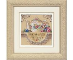 DIMENSIONS Gold Kit Point De Croix Compté, Théière Précieux Amis