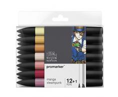 Winsor & Newton marqueur, Manga Steampunk, Set de 12 + 1 blender