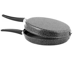 Home Poêle à Omelette Antiadhrente, Pierre Noir/Argent, 26 cm