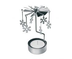 eBuyGB Festive Rotatif Carrousel rotatifs Photophore, métal, Argent, 13 x 7.39 x 2.69 cm