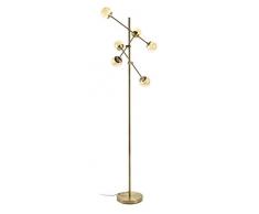 Mathias 3560355 LAMPADAIRE PRONTO 6L LED D25 H170, MÃ©tal, IntÃ©grÃ©, Laiton/Or, D25-H170 cm