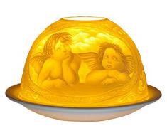 Him DL0012 Ange (Raphael Angel) -photophore en Porcelaine, Blanc CassÃ©, 12x12x8 cm