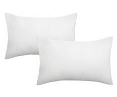 Biberna 0077144Â de taies doreiller en Jersey 100% Coton avec Fermeture Ãclair, Lot de 2, 40Â X 60Â Cm Blanc, 27Â x 18Â x 3Â cm