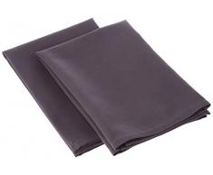 Comptoir du Linge Lot de 2 Serviettes de Table 50 x 50 cm, 100% Polyester/Aspect Coton. Poids 210 GR/m2, Anthracite