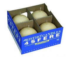 Cereria di Giorgio risthò Lot de 4 Bougies en Cire Ivoire 8 x 8 x 8 cm