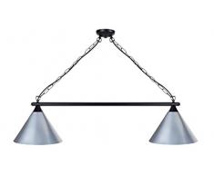 Tosel 20990 Lustre Billard 2 LumiÃ¨re, Acier, E14, 40 W, Transparent, 80 x 60 cm