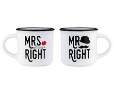 LEGAMI Liens Tasses de café, Multicolore, 5.5 x 5.5 x 5 cm Mrs&Mr Right 5.5x5.5x5 cm Multicolore