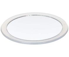 MSV 141403 Miroir Grossissant avec Ventouse MÃ©tal Blanc 15 x 15 x 3 cm