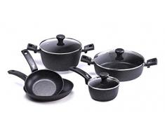 Moneta 0018656508 Set de Casseroles et Poêles Etnea Artech Ultra Chef, Aluminium, Noir