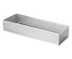 LACOR 68590 Cercle rectangulaire perforé 7x20 h 2 cm, Acier Inoxydable, Gris, 20 cm