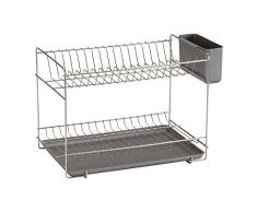 Sauvic 90985 Ãgouttoir Ã Vaisselle Inoxydable avec Plateau en Gris-Petit, INOX
