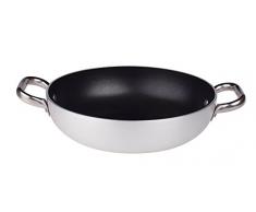 Pentole Agnelli Select Casserole en Aluminium dotée de 2 poignées en Acier Inoxydable, argenté 20 cm Argent