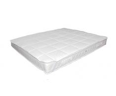 ELEGANT Surmatelas matelassÃ© et rembourrÃ© en Bambou pour lit 1 Place et demie 120/125 x 190/200 cm Blanc