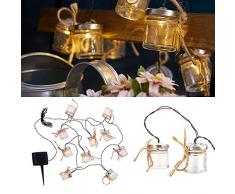 Pauleen 48055 Sunshine Sparkle Guirlande Solaire Mini Bocal dextÃ©rieur-pour balcons ou Jardins, Verre, 0.01 W