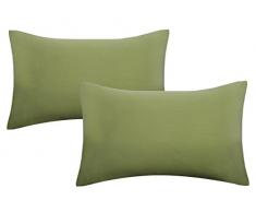 biberna 0077144 de taies doreiller en Jersey 100% Coton avec Fermeture Ãclair Lot de 2, 40 X 60 Cm épicéa, 27 x 18 x 3 cm