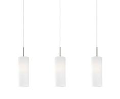 Eglo Lampe suspension Troy 3 Ã 3 lampes en acier et verre pour 3 ampoules E27 max. 60Â W non incluses Nickel mat/blanc satinÃ© 72 x 10,5 x 110Â cm