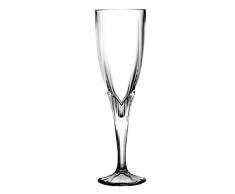 Crystaljulia 9303 Lot de 6 Verres à Champagne en Cristal au Plomb, 180 ML