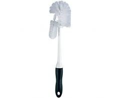 MSV 100107 Brosse WC avec goupillon, Plastique, Blanche, 38x12x8 cm