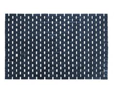 WENKO 22108100 Tapis de bain Bamboo Bleu foncé - avec envers en revêtement antiglisse, Bambou, Bleu foncé