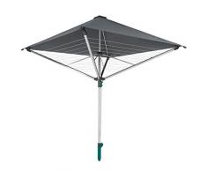 Leifheit Séchoir parapluie LinoProtect 400, étendoir parapluie pour extérieur avec toit étanche, séchoir à linge inclus 8 Åillets pour cintres & douille de sol