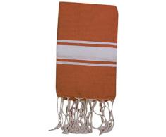1001 Foutas Fouta Plate Rose Saumon Rayures Blanches 100% Coton