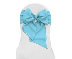 La Chaise Popeline Lin nÅuds, Polyester, Turquoise Clair, 20.32 x 274.32 x 0.04 cm