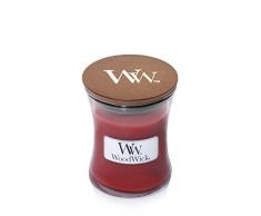 Woodwick 98104 Bougie Ovale Petite, Verre, Rouge, 7 x 7 x 8 cm
