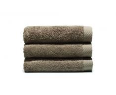 Home Basic - Lot de 3 Serviettes Eponge, 33x50 cm Serviette invité, 50x100 cm, Drap de Bain 70x140 cm, Couleur Brun