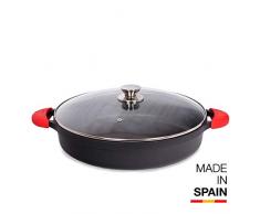 Valira 4138/25 Cocotte Premium de 36 cm fabriquÃ© en Espagne, en Fonte daluminium avec Anti-adhÃ©rent Ã©cologique renforcÃ©, apte pour linduction, Noir, Ã36 cm