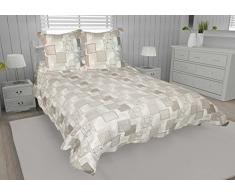 Soleil docre Nimes Couvre lit Boutis Matelassé avec 2 Taies doreiller, Polyester, Multicolore, 260x240x1 cm