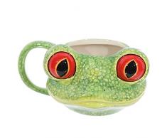 Pukinator Mug en céramique en Forme de tête de Grenouille avec Grands Yeux