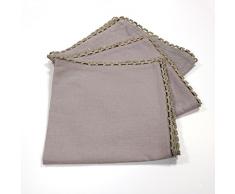 charme & douceur 3 serviettes de table 40x40 cm femina taupe