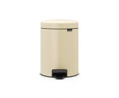 Brabantia 112423 Poubelle à Pédale Newicon avec Seau en Plastique, 5 L - Amande
