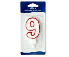 Decora 0316509 NR 9 Bougie avec Bord Cire Blanc 7,5 x 4,0 x 1,0 cm