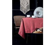 Lovely Casa Kolam Nappe, Polyester, Rouge, 240 x 140 cm