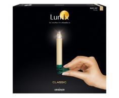 Krinner 74222 / Lumix Classic Pack 10 bougies LED sans fil Piles / Télécommande infrarouge incluses Blanc cassé / Lumière blanche chaude