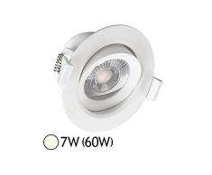 Vision-EL 776322 Spot LED Plafond 4000°K Boite, Aluminium/PC, 7 W, Blanc, (H x Ã)-90 x 44 mm