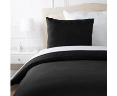 AmazonBasics Parure de lit avec housse de couette en microfibre, Noir, 140 x 200 cm