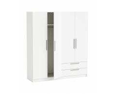 ARMOIRE 4 PORTES ET 2 TIROIRS THEO